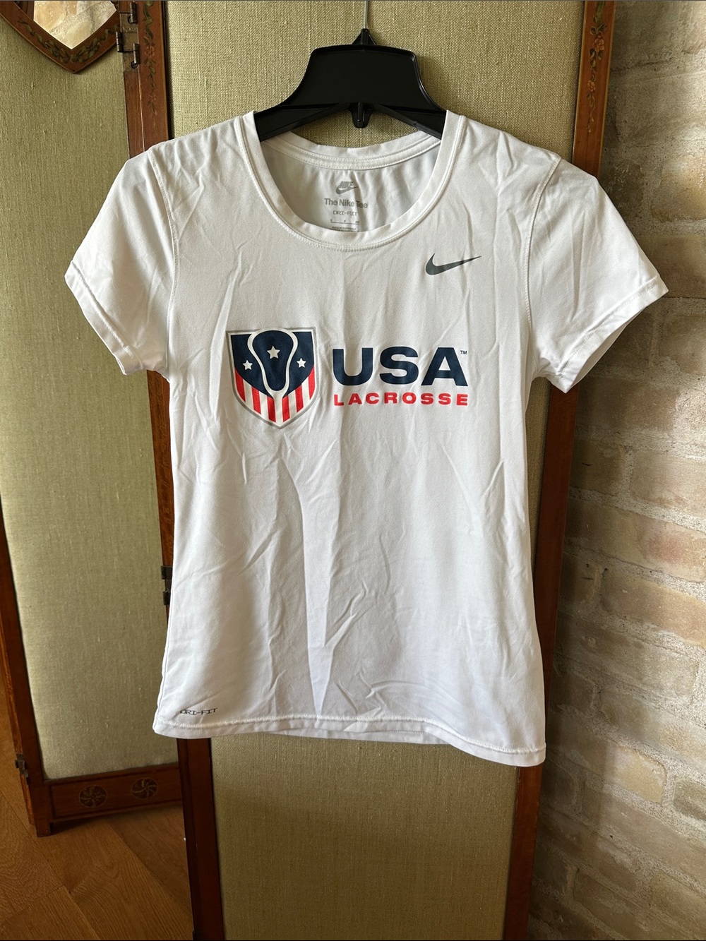 Nike White USA Lacrosse Women's Drifit Short Sleeve Tee size small